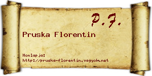 Pruska Florentin névjegykártya